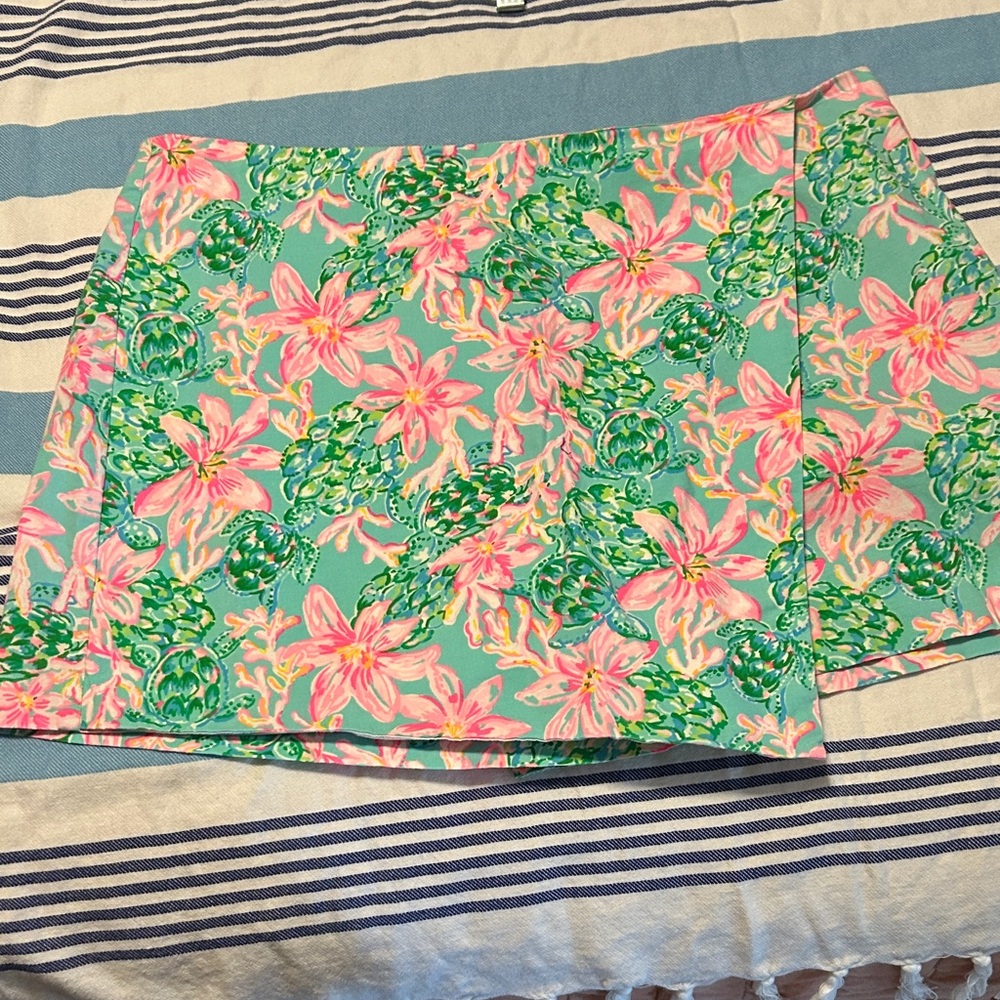 Lilly Pulitzer Pink and Green Floral Skort